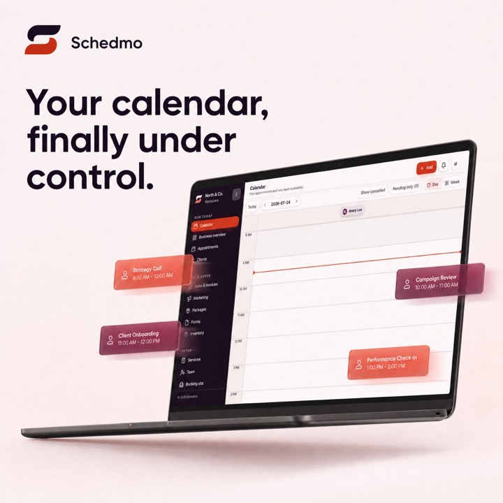 Schedmo calendar for a client-focused service business